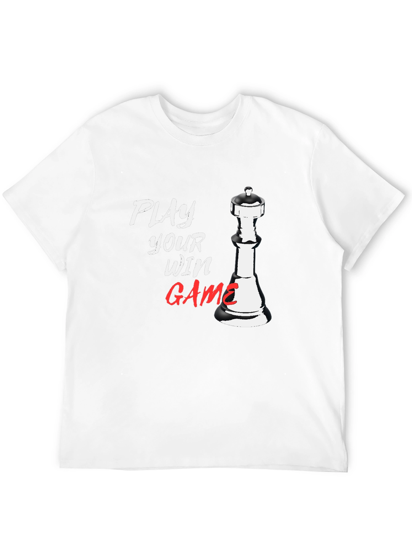 Play Your Win Game Chess Piece Black T-Shirt