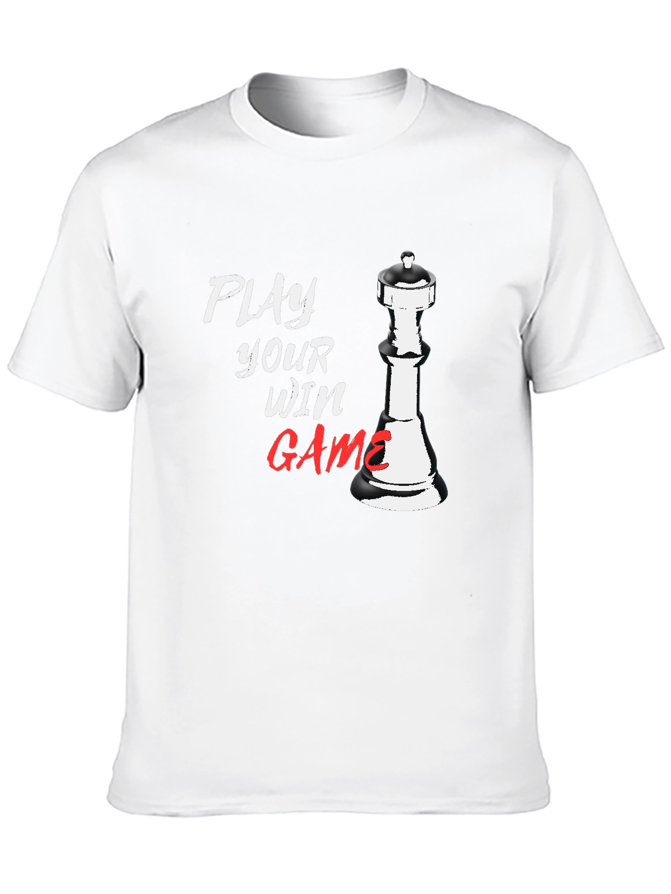 Play Your Win Game Chess Piece Black T-Shirt