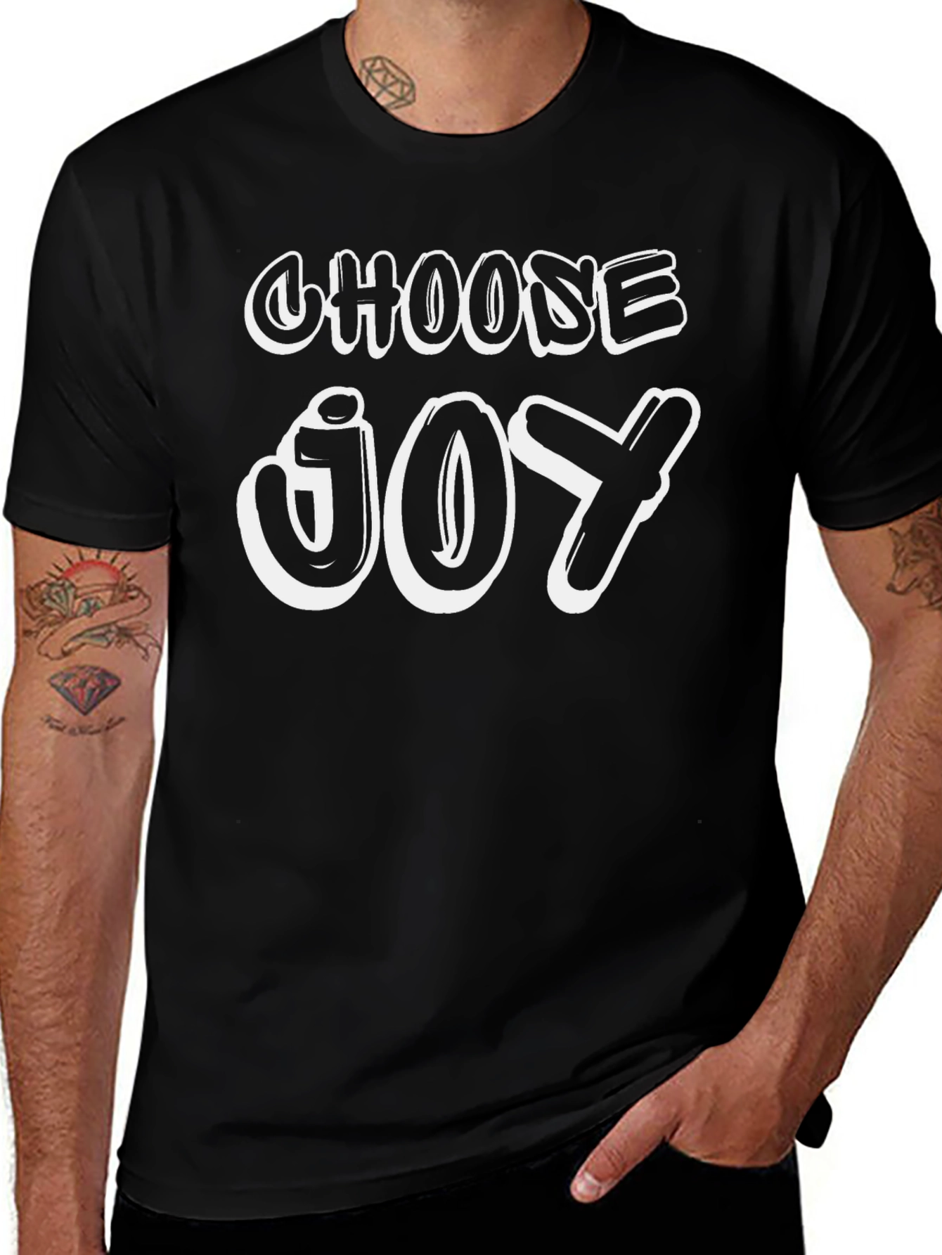 Choose Joy Black T-Shirt for Men
