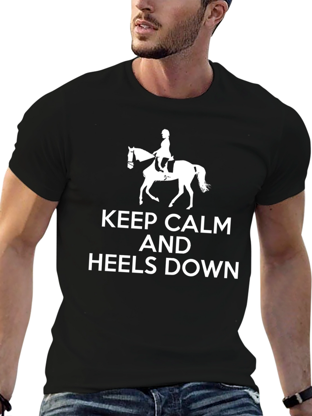 Keep Calm and Heels Down T-Shirt Equestrian