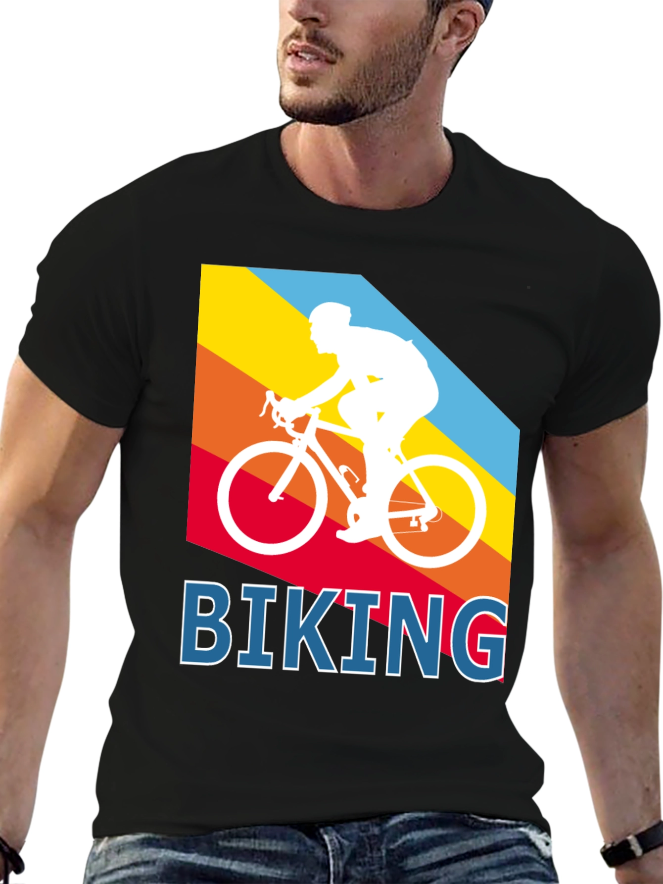 Mens Biking T-Shirt - Cycling Graphic Tee