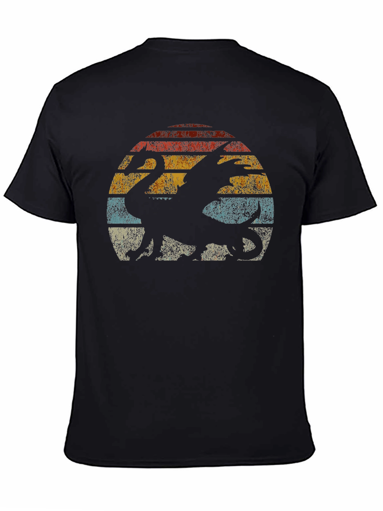 Retro Dragon Sunset Graphic T-Shirt - Vintage Style