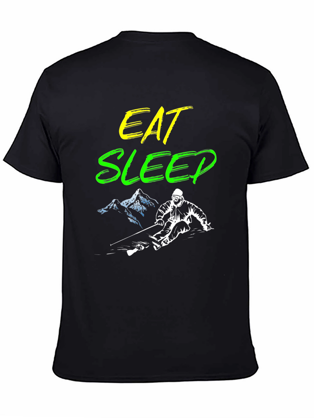 Eat Sleep Ski Black Graphic Tee