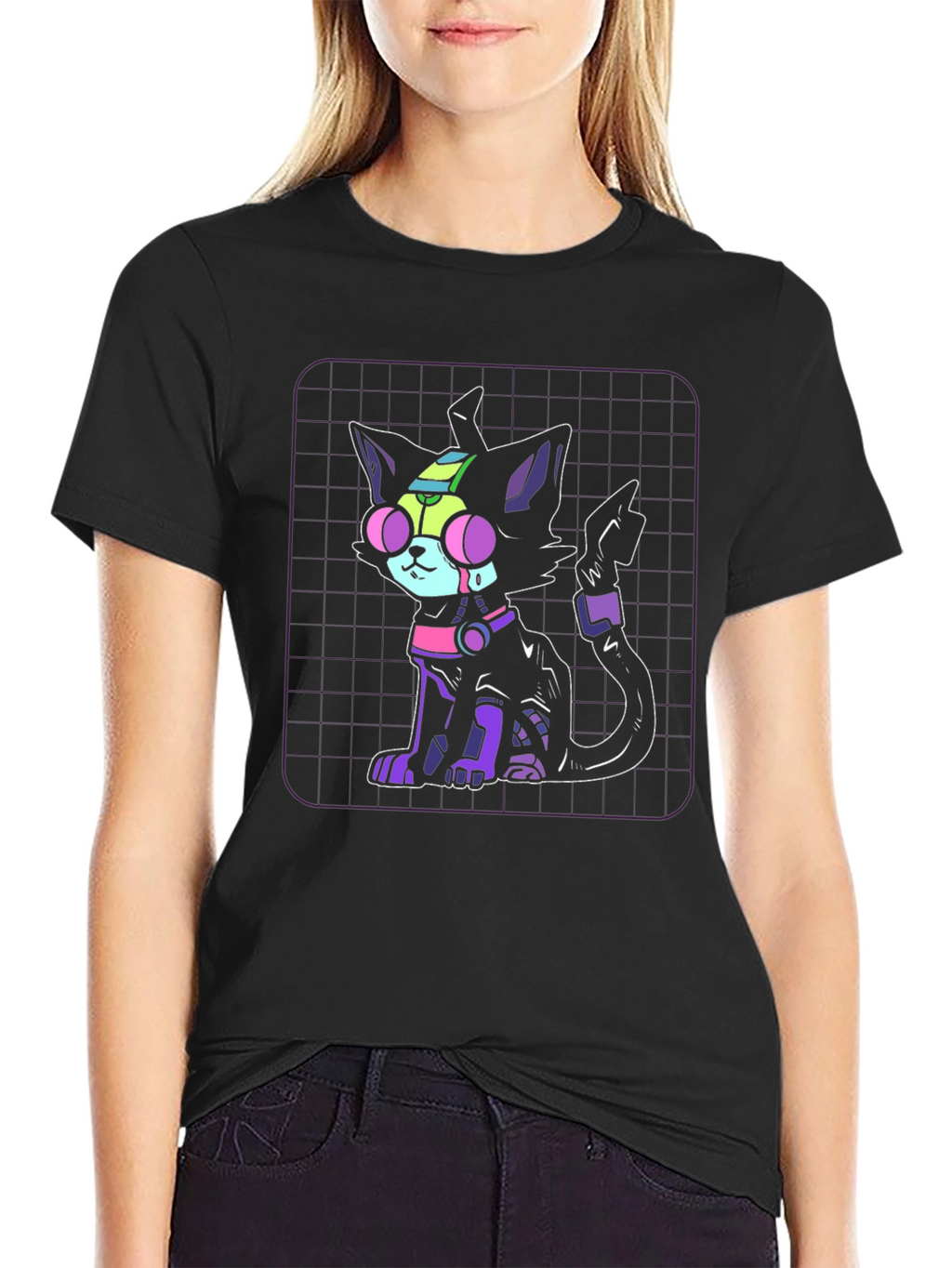 Cyberpunk Cat Graphic Tee