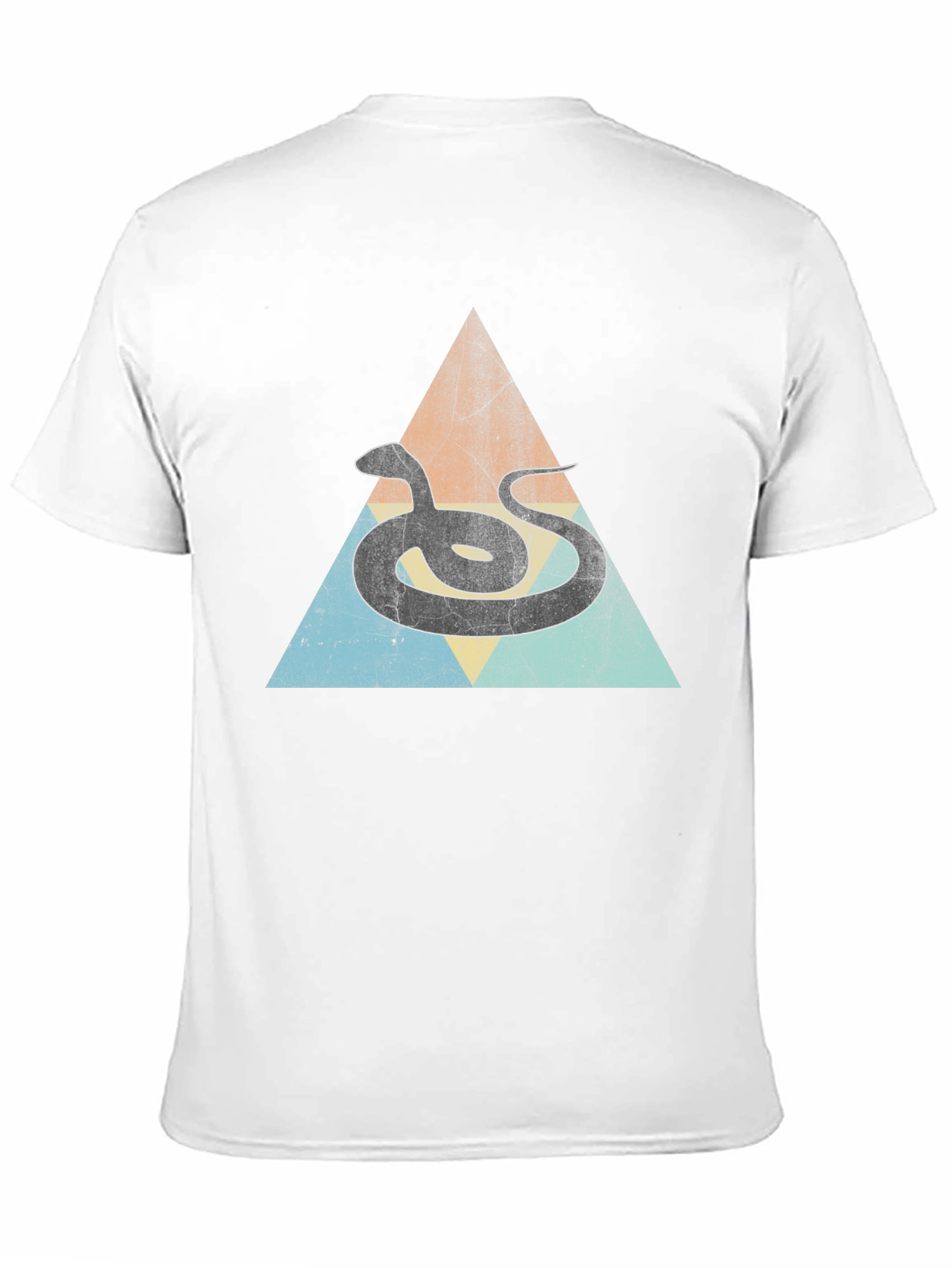 Retro Snake Triangle Graphic Tee - Unique Design