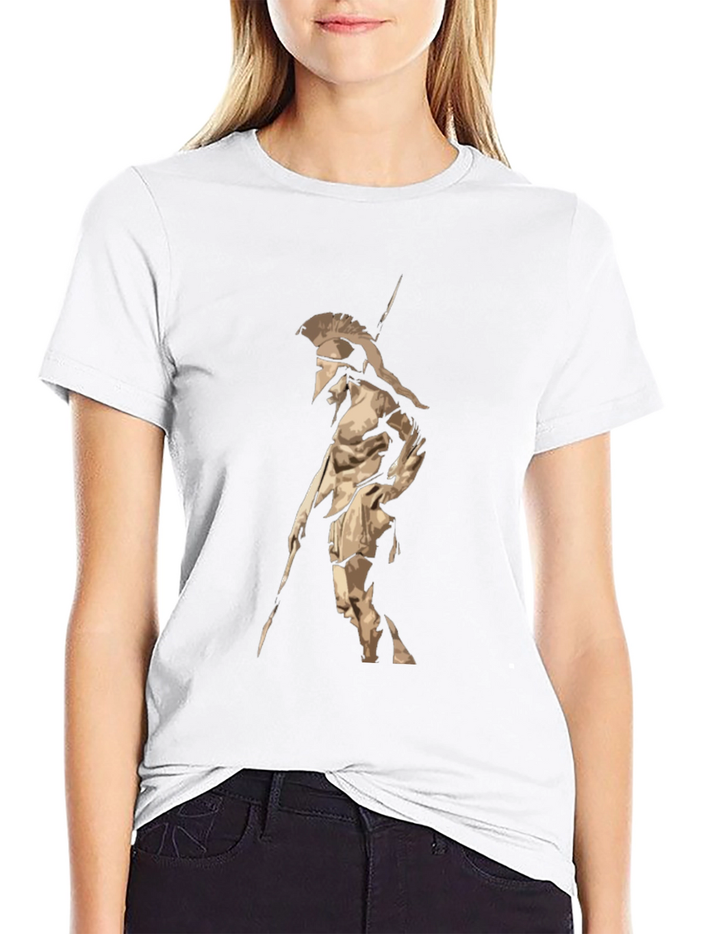 Spartan Warrior Graphic T-Shirt - Black Cotton Tee
