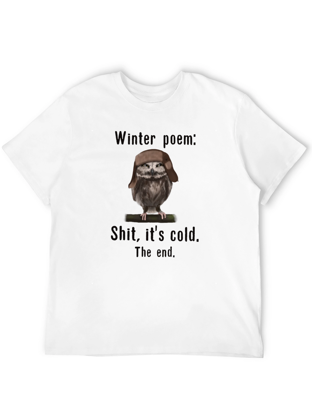Winter Poem Owl T-Shirt - Funny Graphic Tee