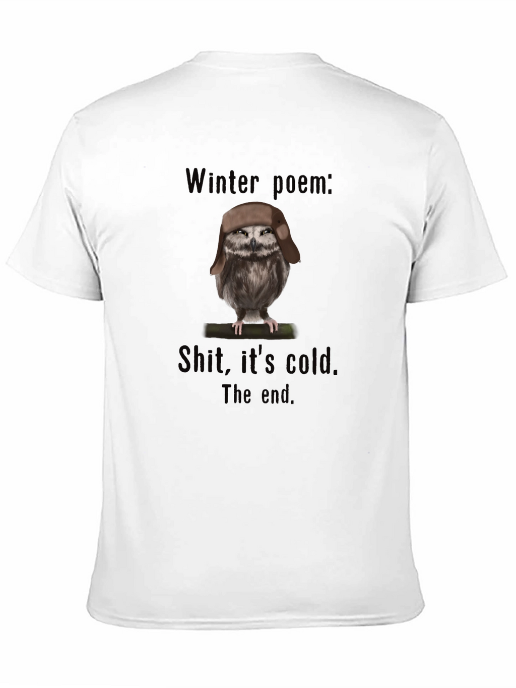 Winter Poem Owl T-Shirt - Funny Graphic Tee