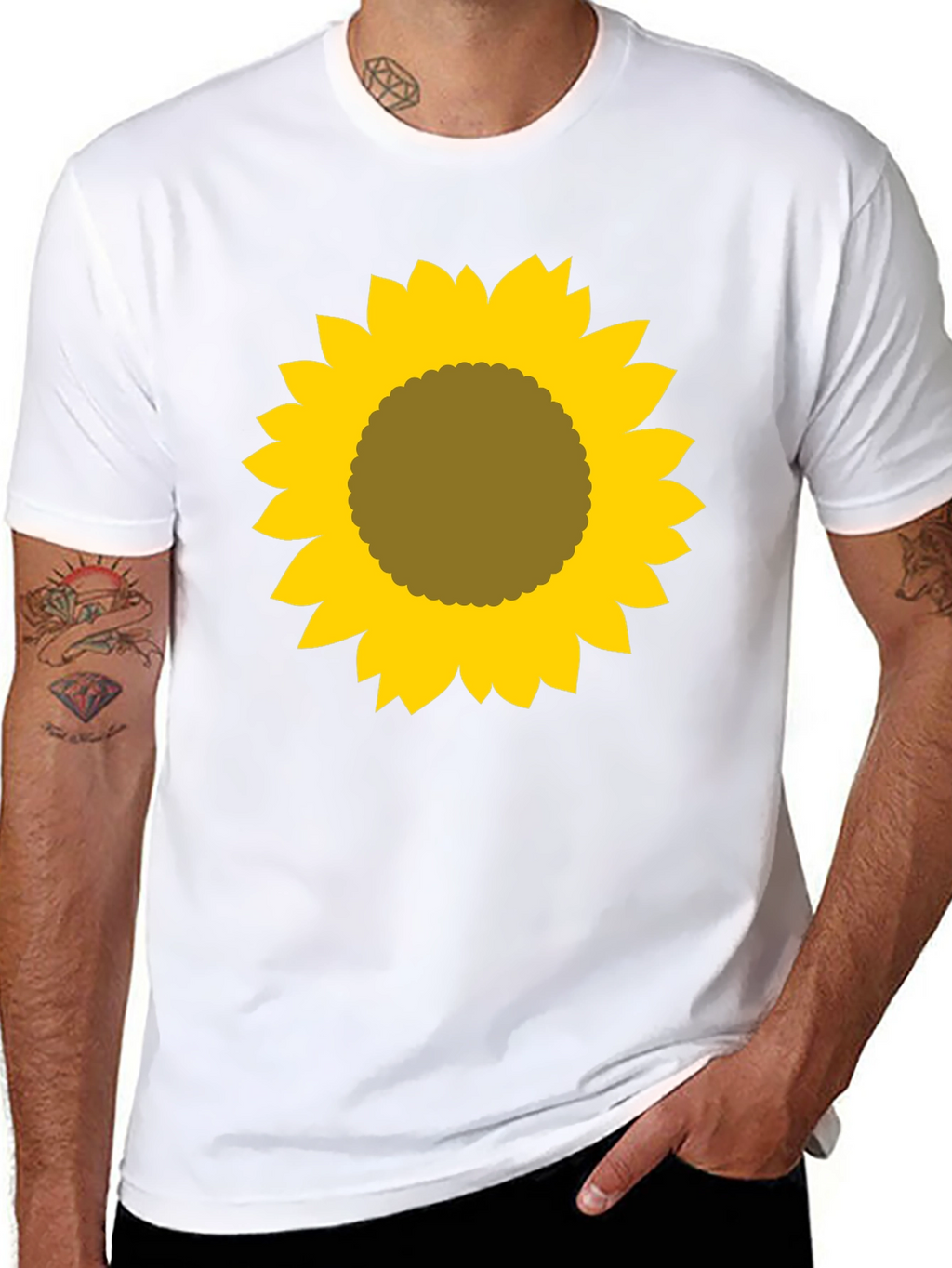 Sunflower Graphic Tee - Black Cotton Shirt