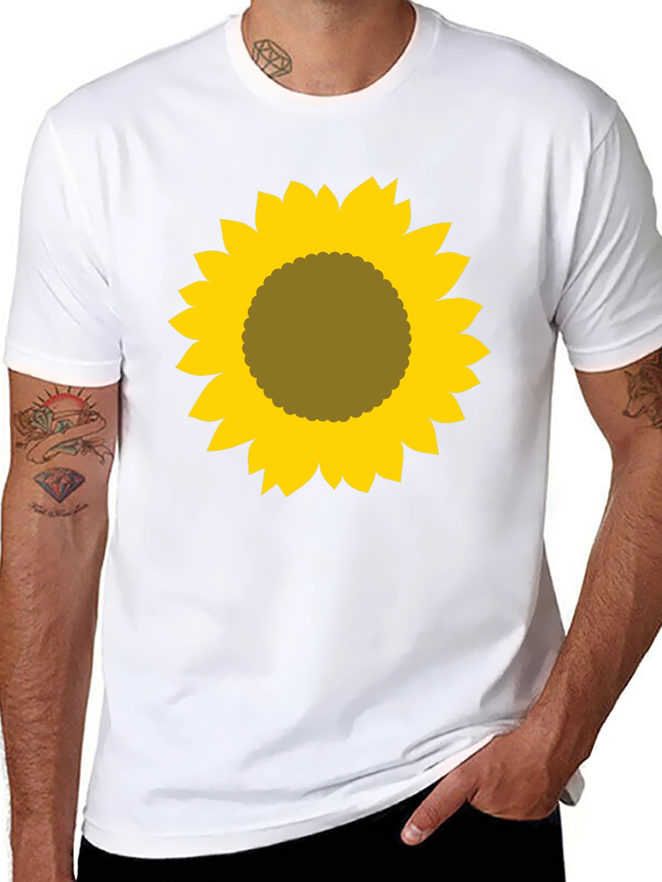 Sunflower Graphic Tee - Black Cotton Shirt