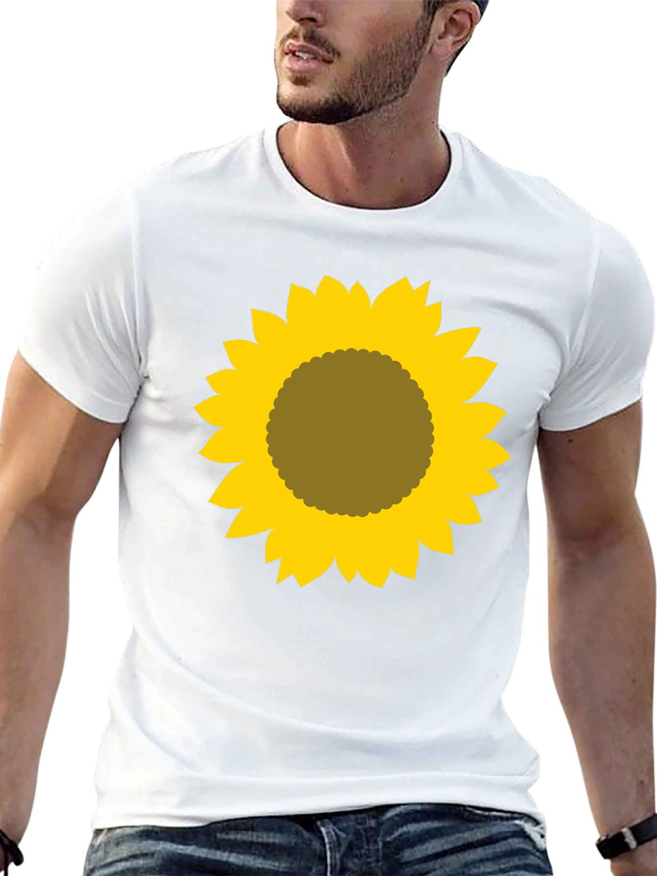 Sunflower Graphic Tee - Black Cotton Shirt