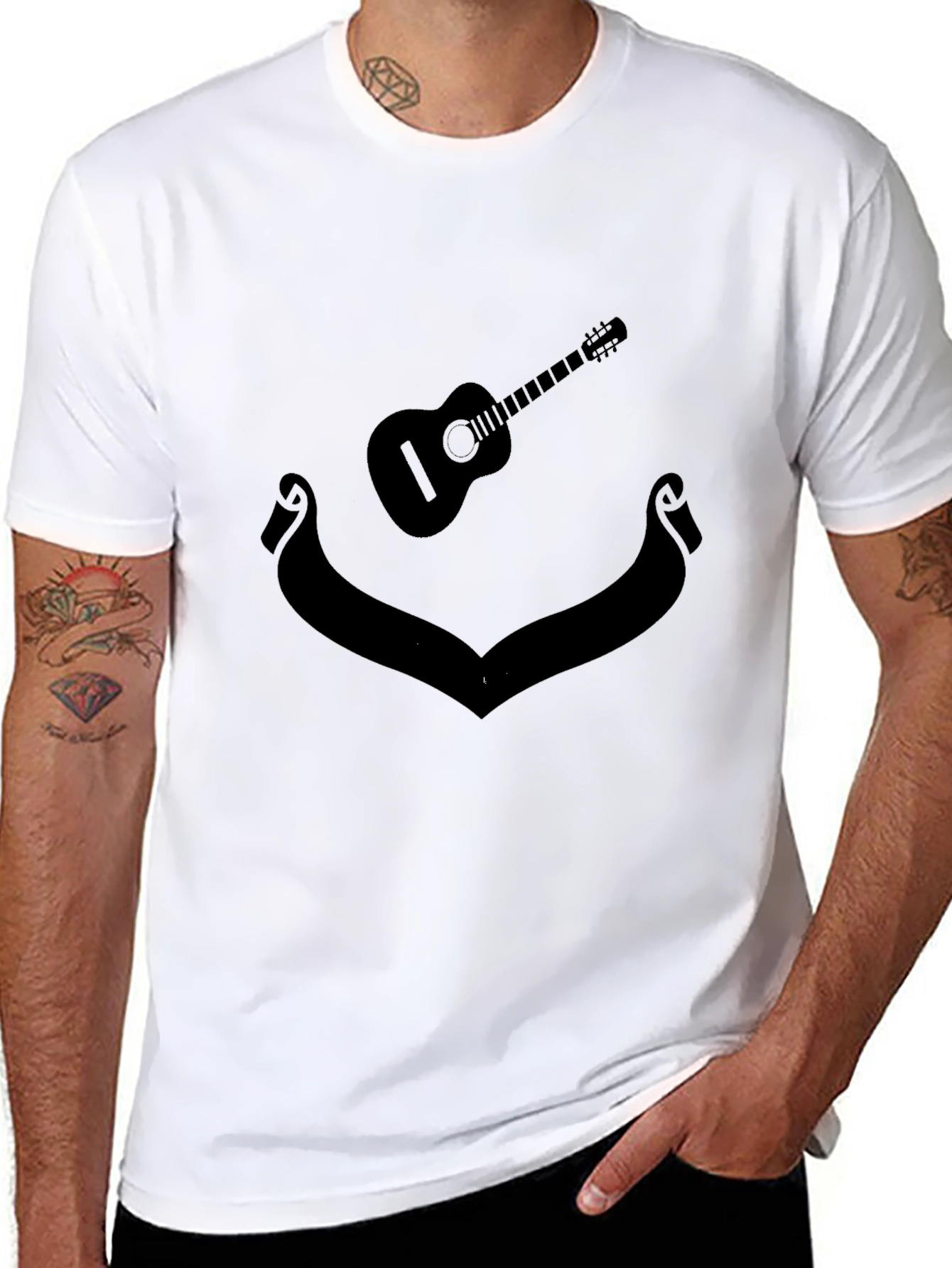 Guitar Silhouette Black T-Shirt