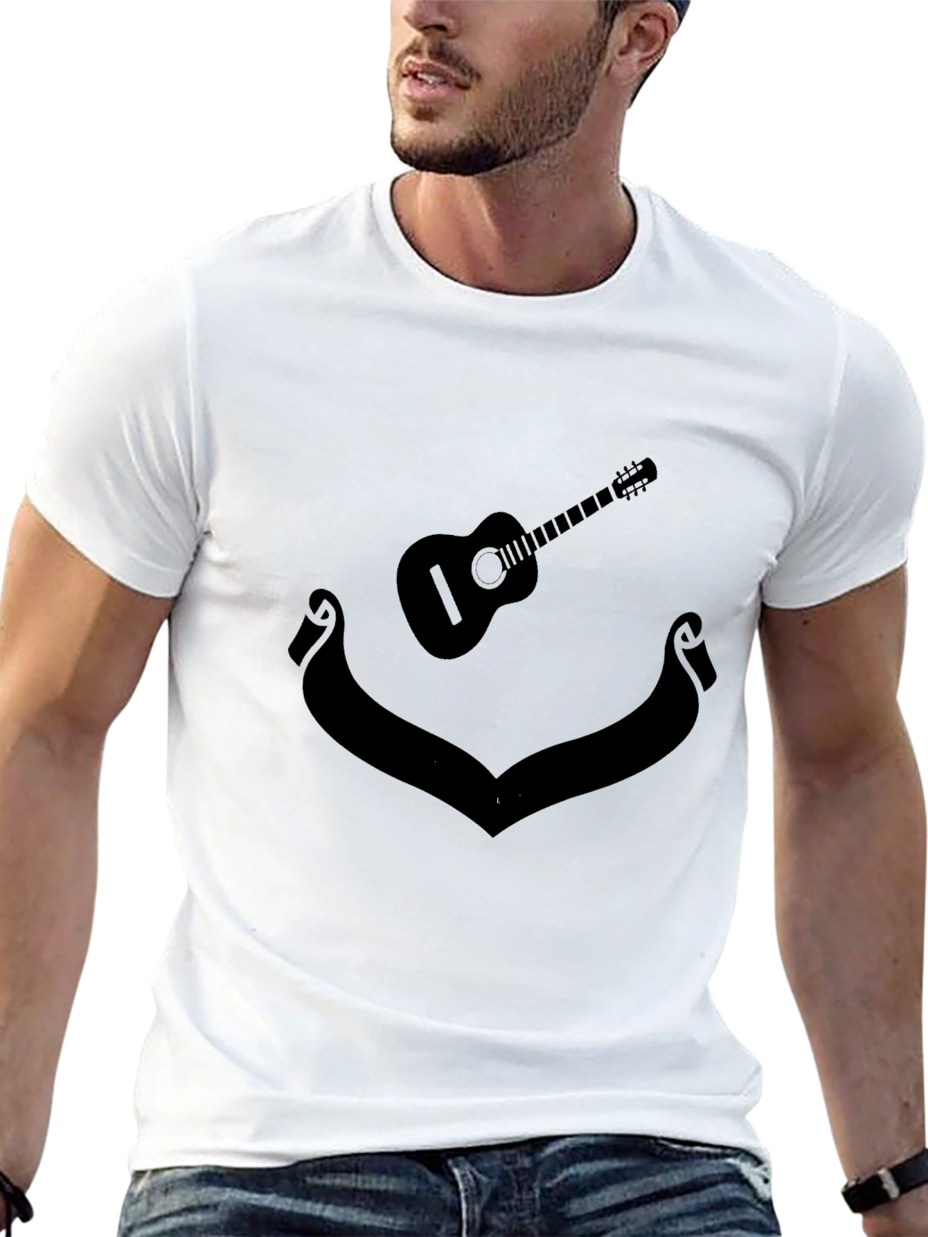 Guitar Silhouette Black T-Shirt