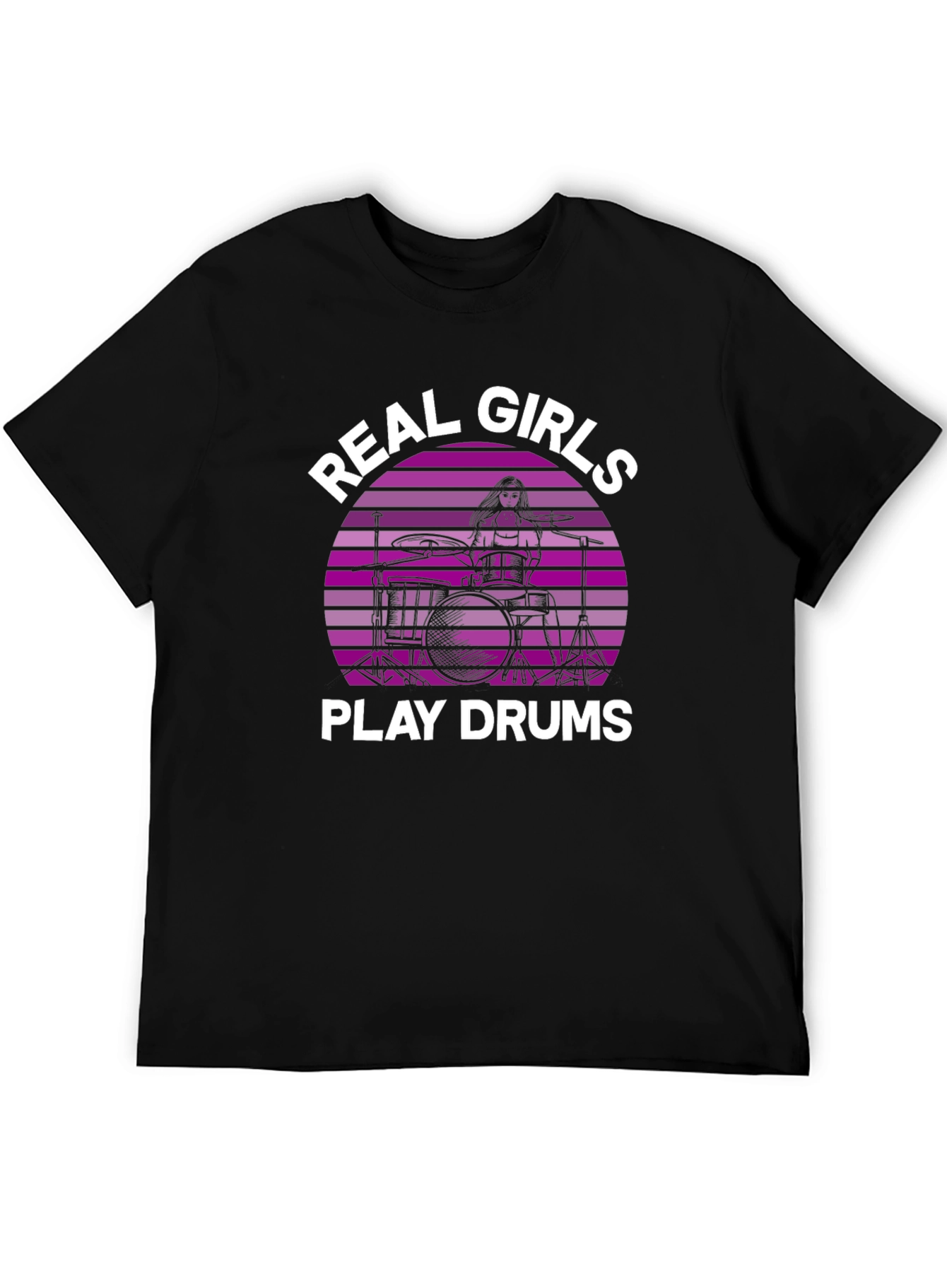 Real Girls Play Drums Graphic Tee - Black