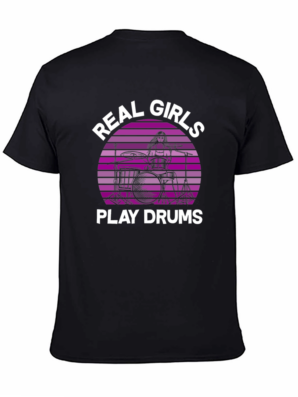 Real Girls Play Drums Graphic Tee - Black