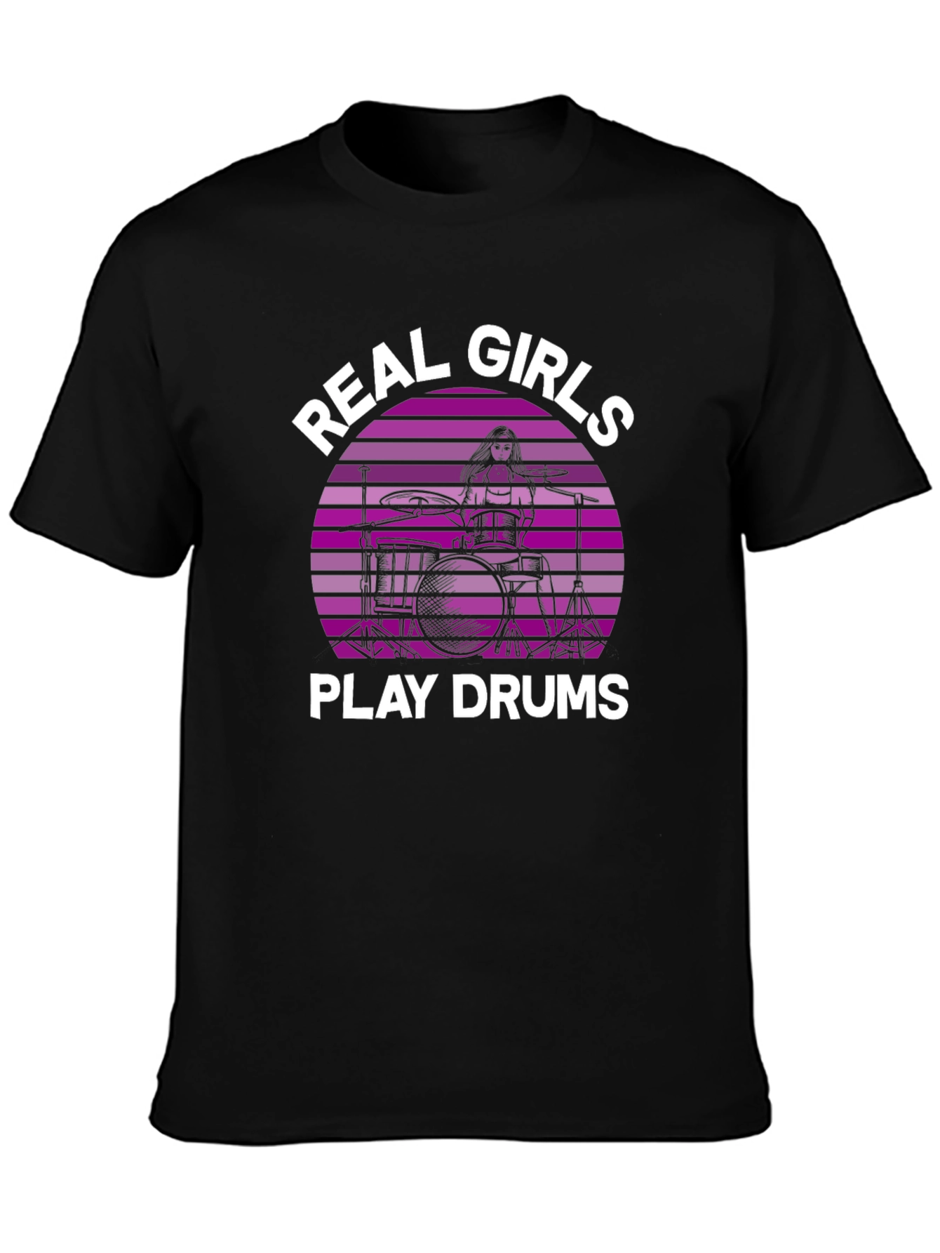 Real Girls Play Drums Graphic Tee - Black