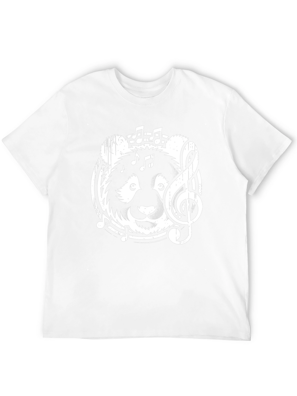 Musical Panda Graphic T-Shirt - Black Crew Neck Tee