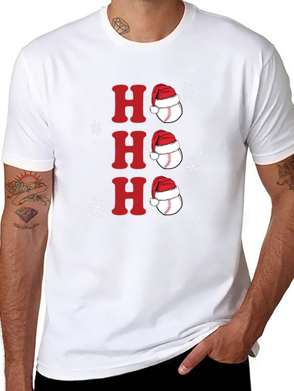Festive Baseball Santa Hat Tee