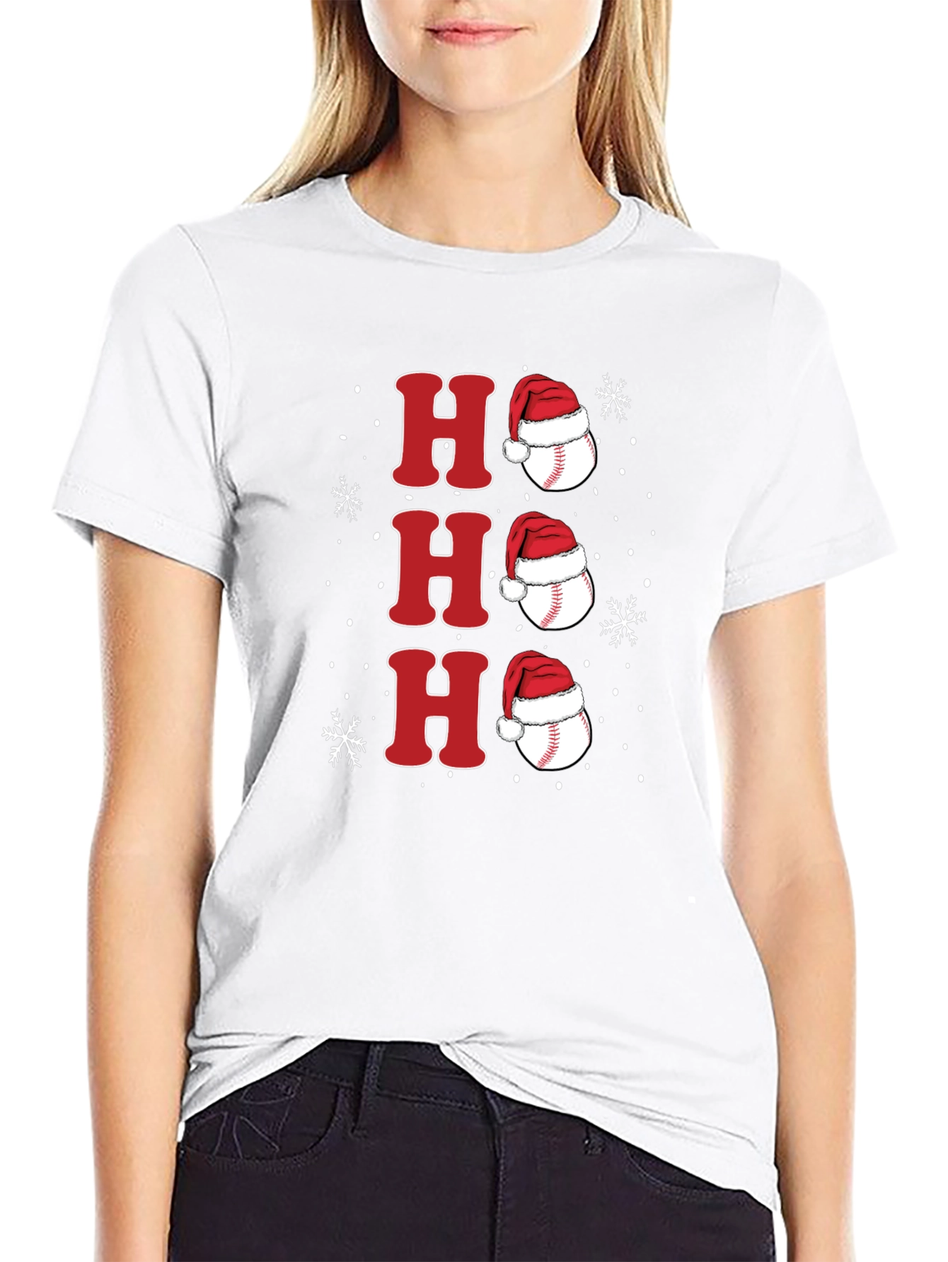 Festive Baseball Santa Hat Tee