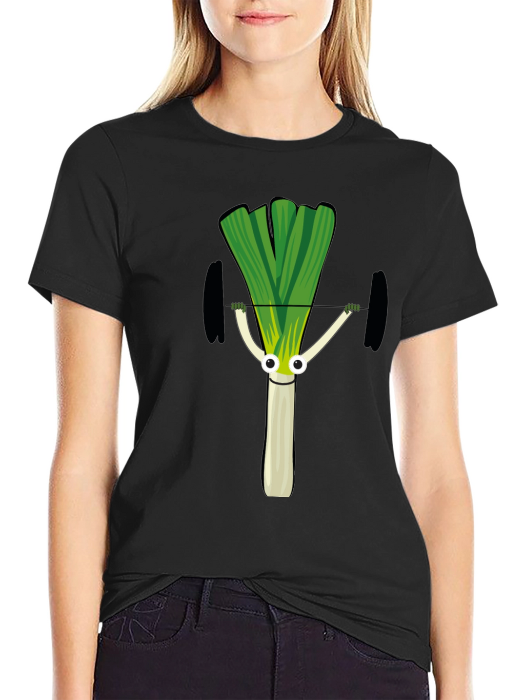 Leek Lifting Weights Graphic T-Shirt