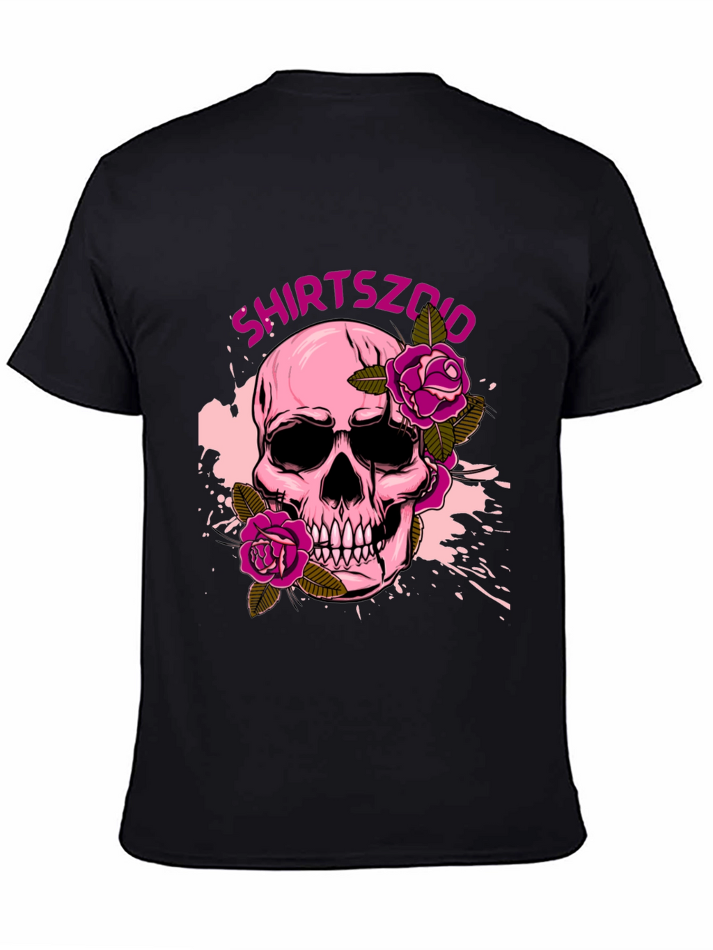 Skull and Roses Graphic Tee - Mens Black T-Shirt