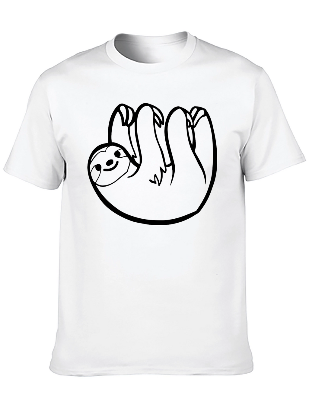 Mens Black Sloth Graphic T-Shirt