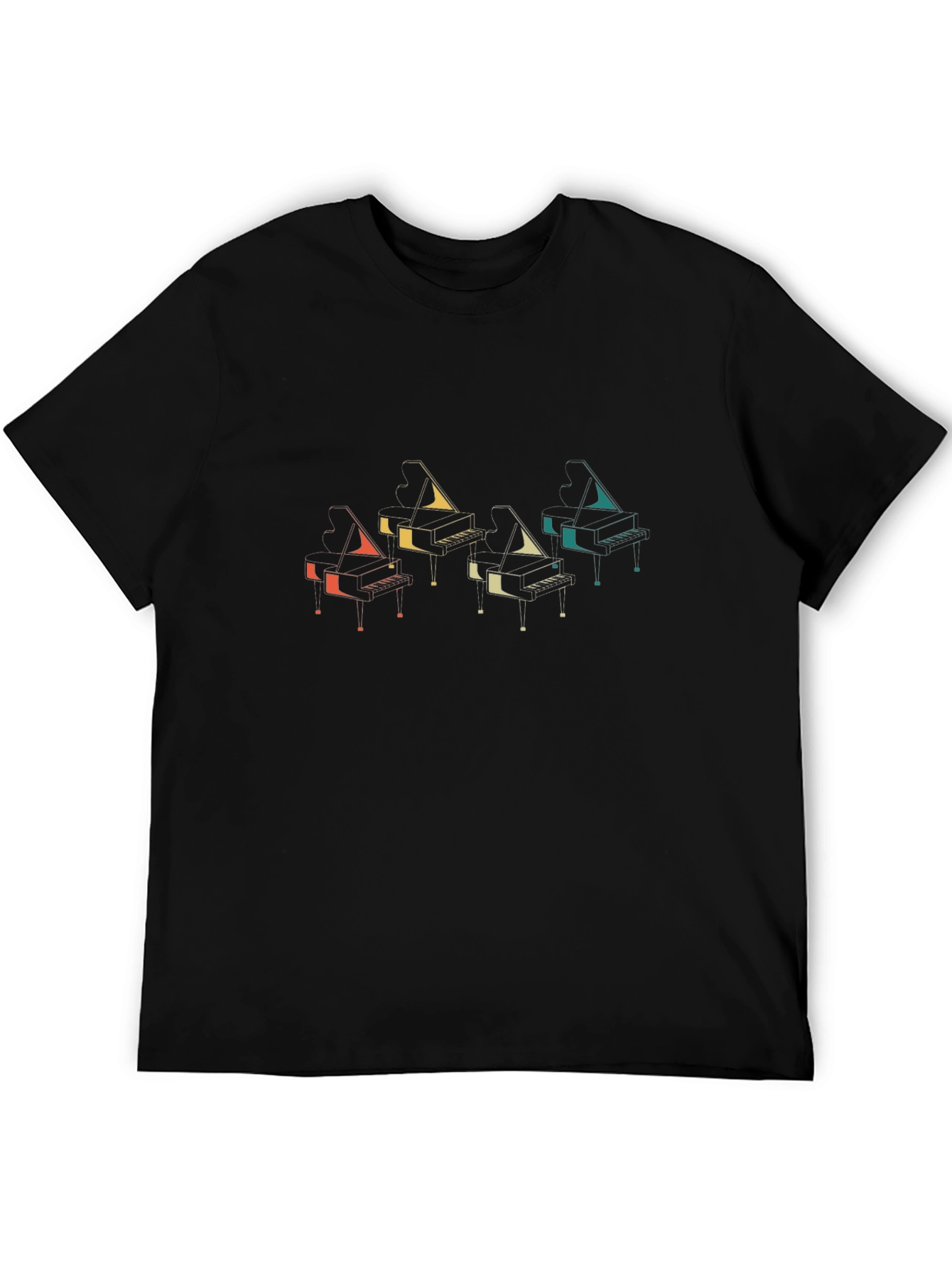 Retro Piano Graphic T-Shirt - Music Lover Tee