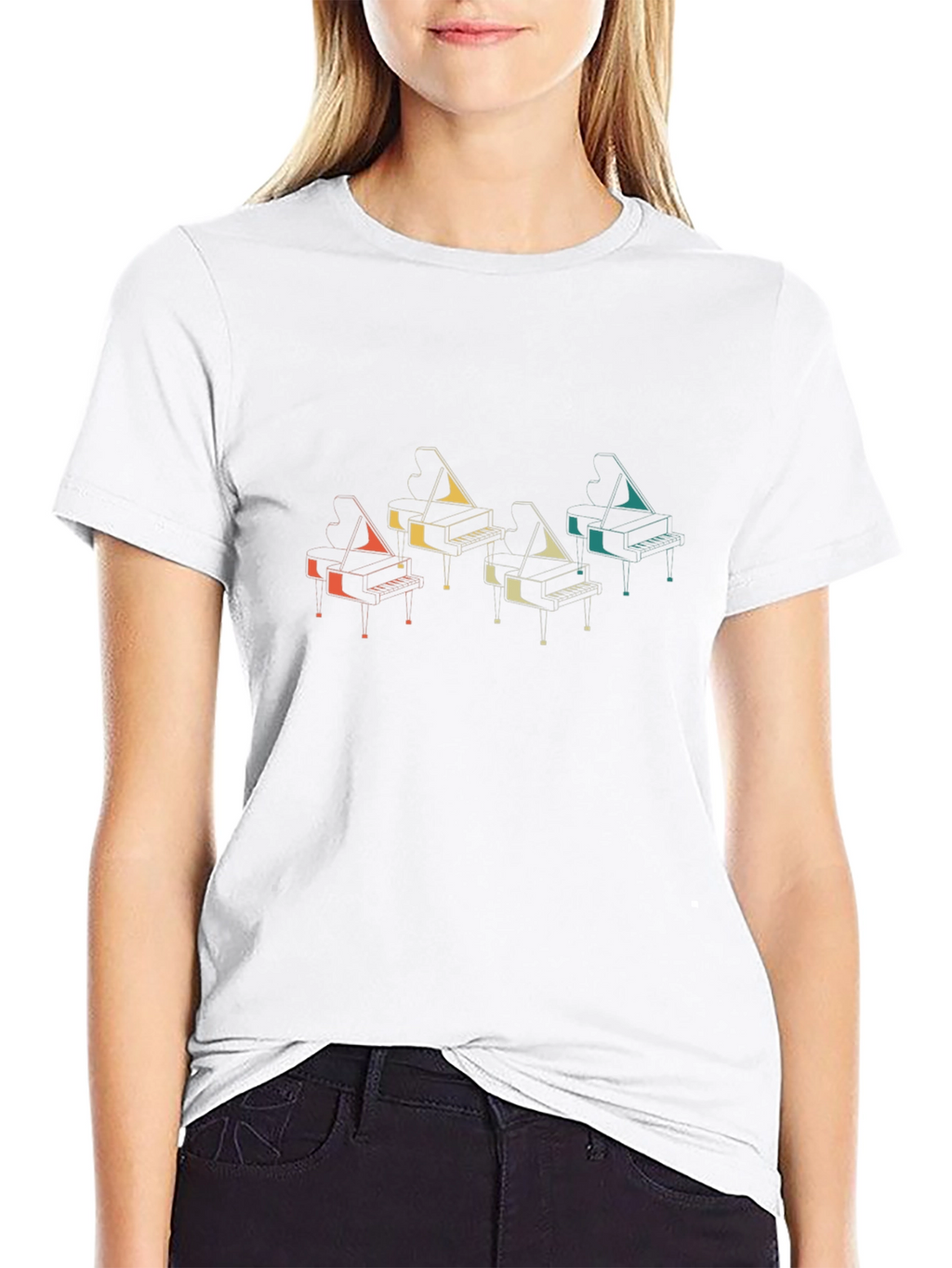 Retro Piano Graphic T-Shirt - Music Lover Tee