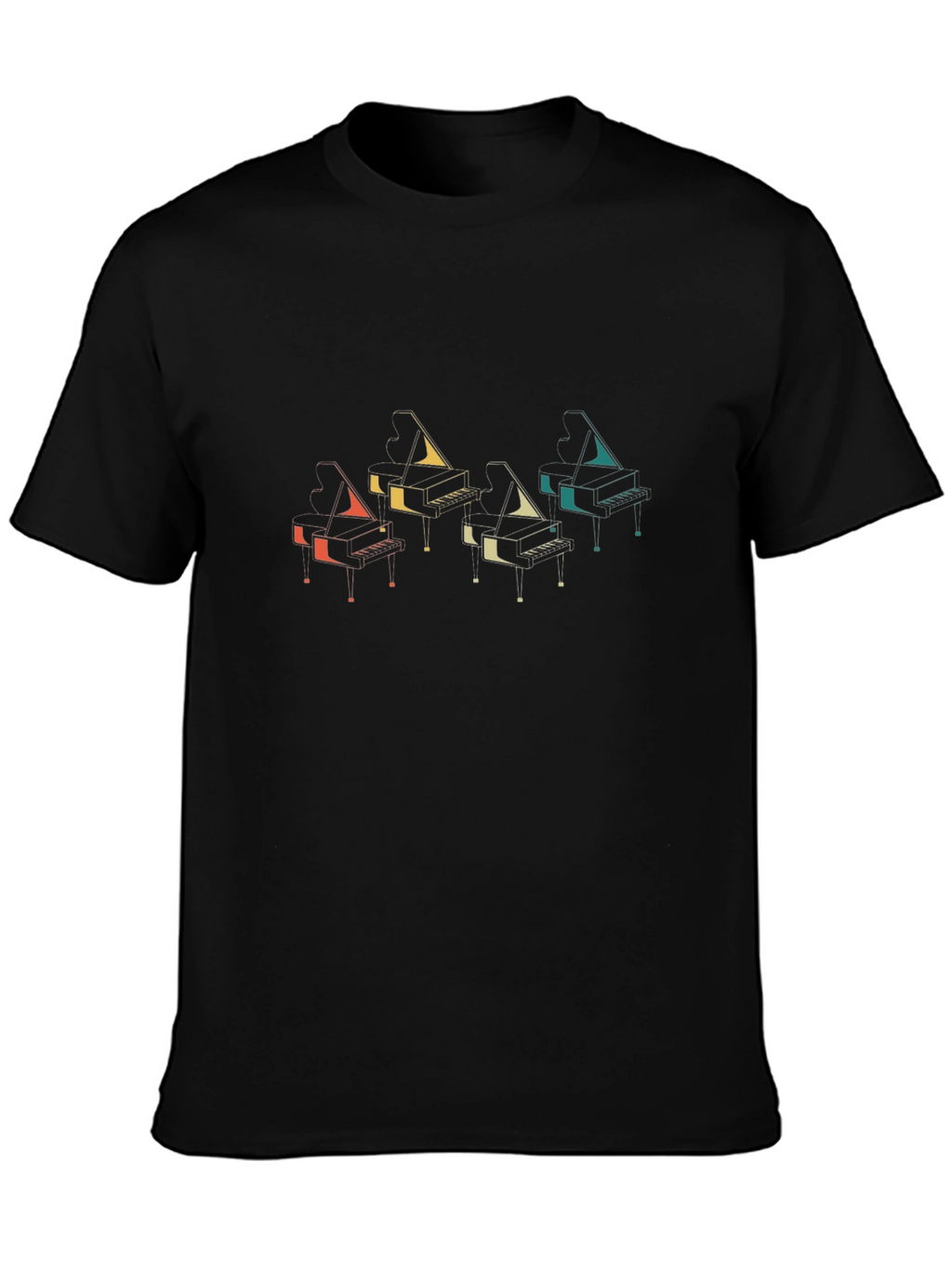Retro Piano Graphic T-Shirt - Music Lover Tee