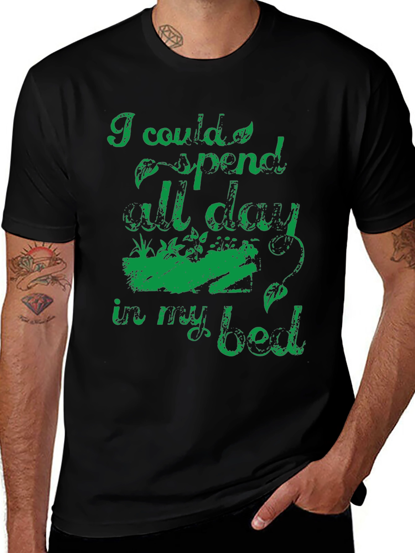 Lazy Day T-Shirt: I Could Spend All Day In My Bed Graphic Tee