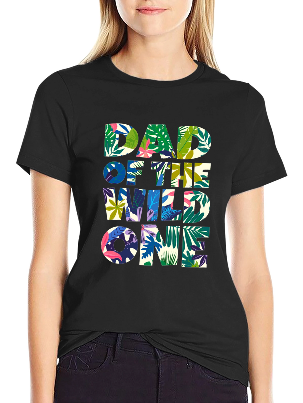 Dad of the Wild One Tropical Graphic T-Shirt