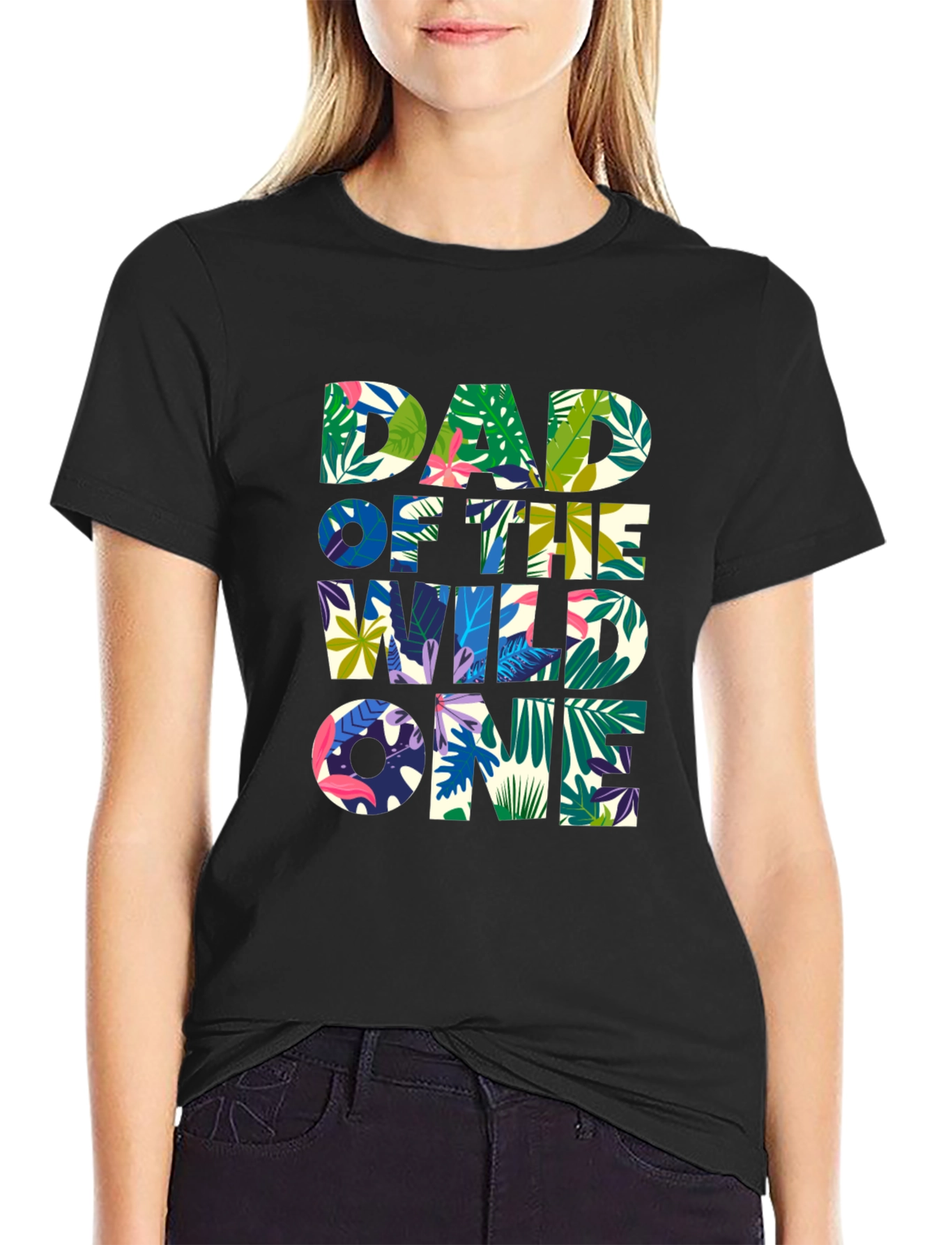 Dad of the Wild One Tropical Graphic T-Shirt