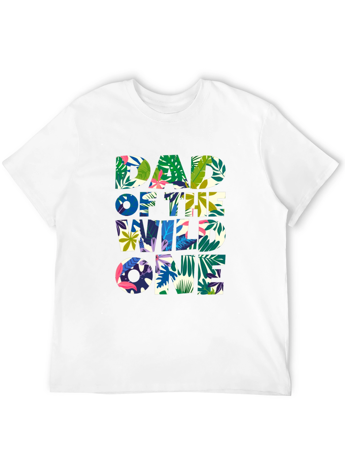 Dad of the Wild One Tropical Graphic T-Shirt