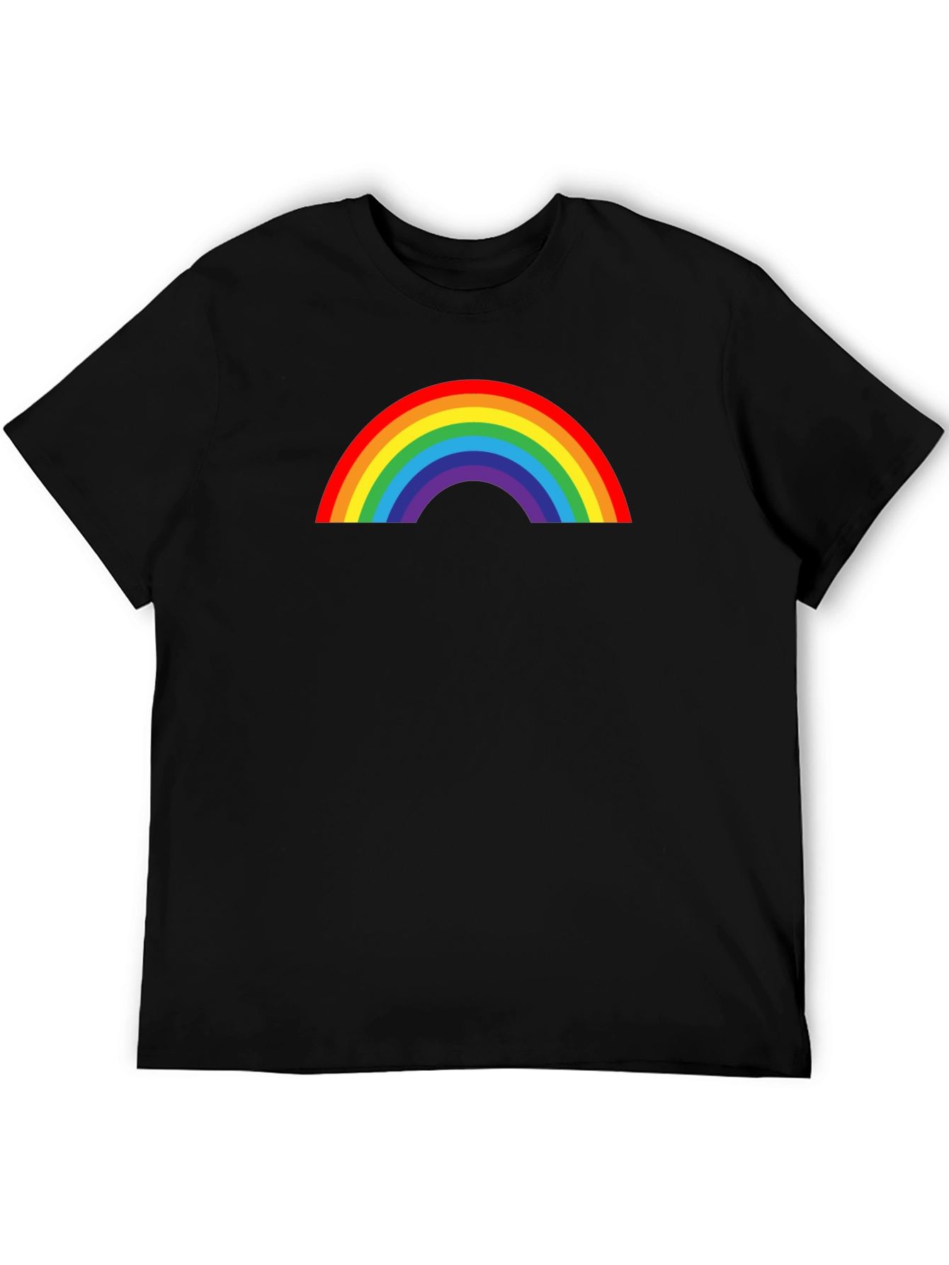 Rainbow Graphic Print Black T-Shirt