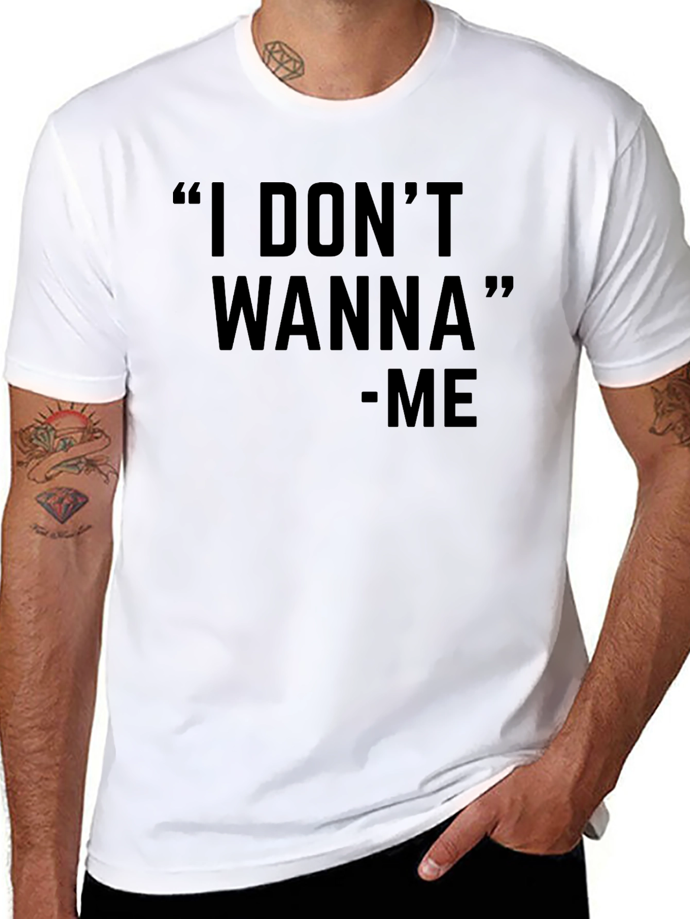 I Dont Wanna Graphic Black T-Shirt - Unisex