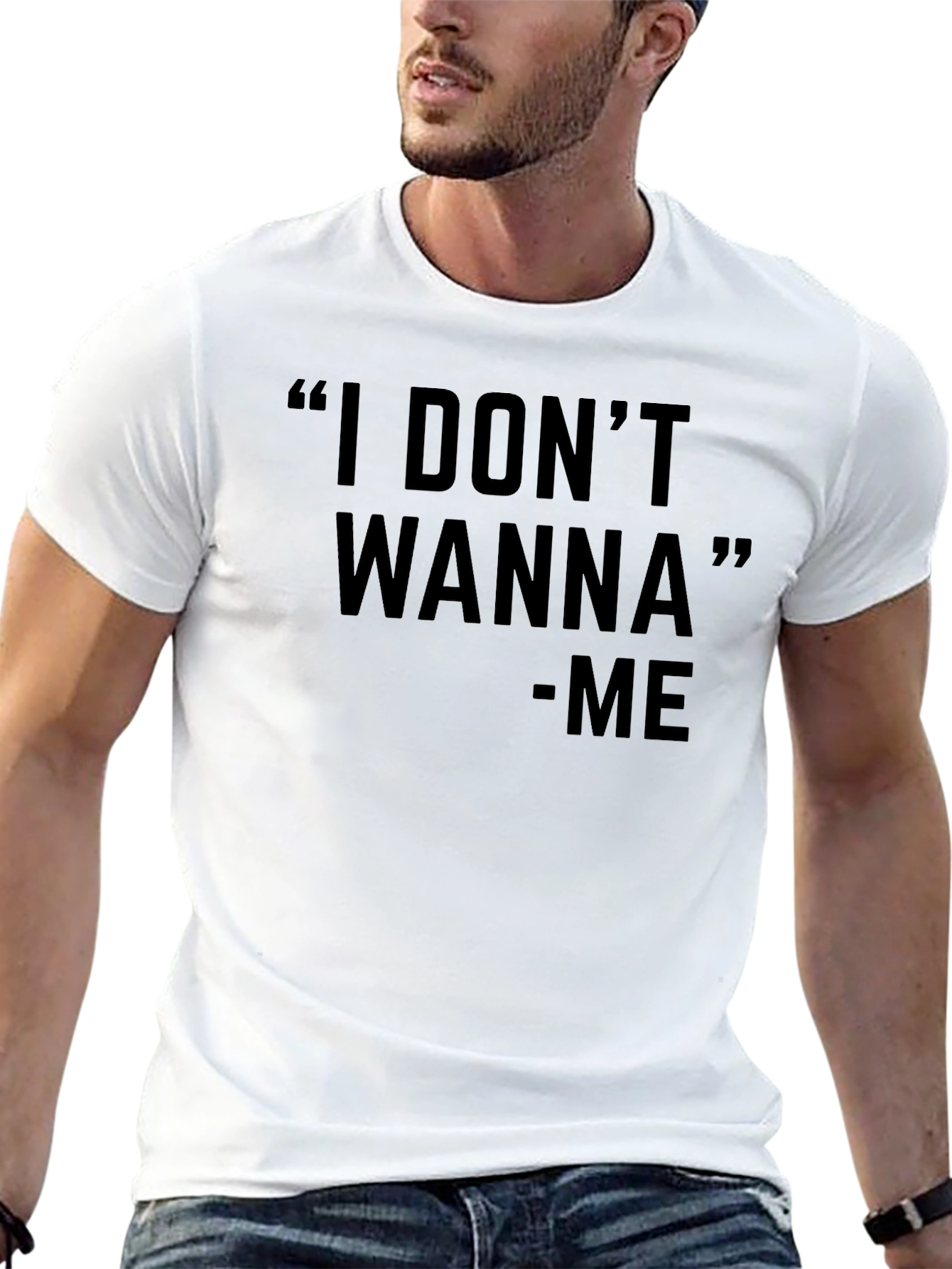 I Dont Wanna Graphic Black T-Shirt - Unisex