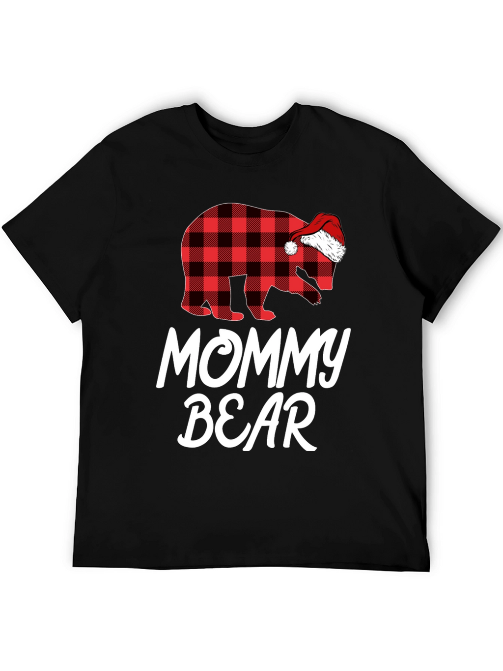 Mommy Bear Plaid Christmas T-Shirt