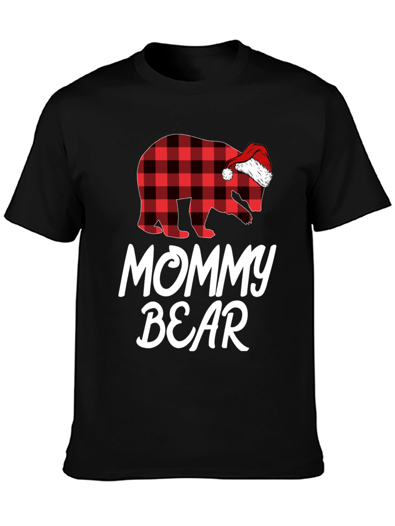 Mommy Bear Plaid Christmas T-Shirt