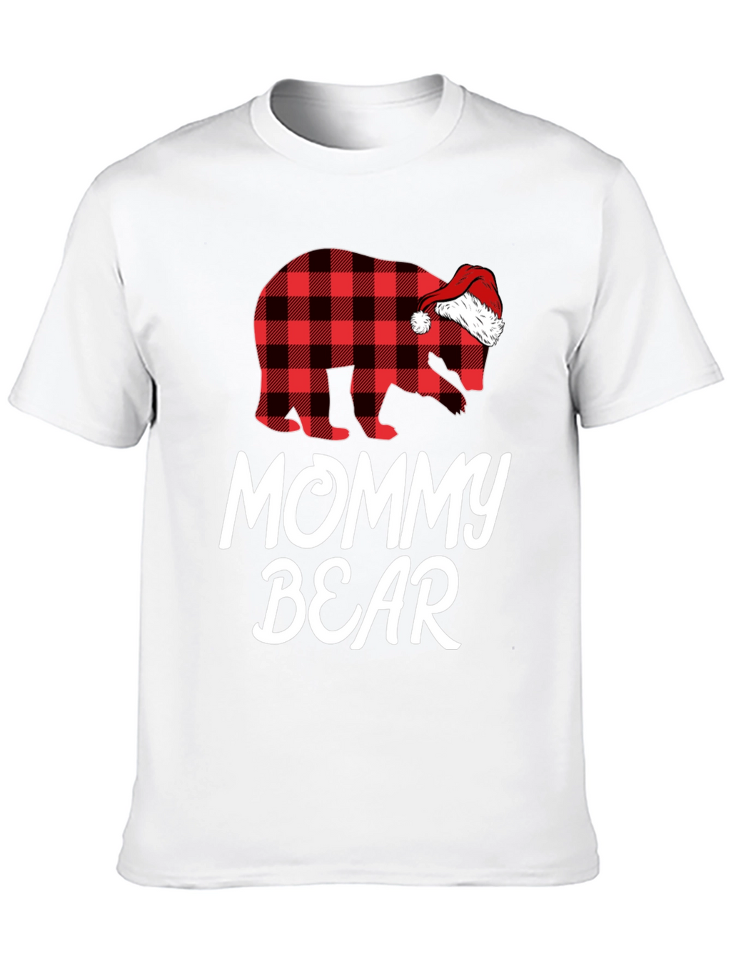 Mommy Bear Plaid Christmas T-Shirt