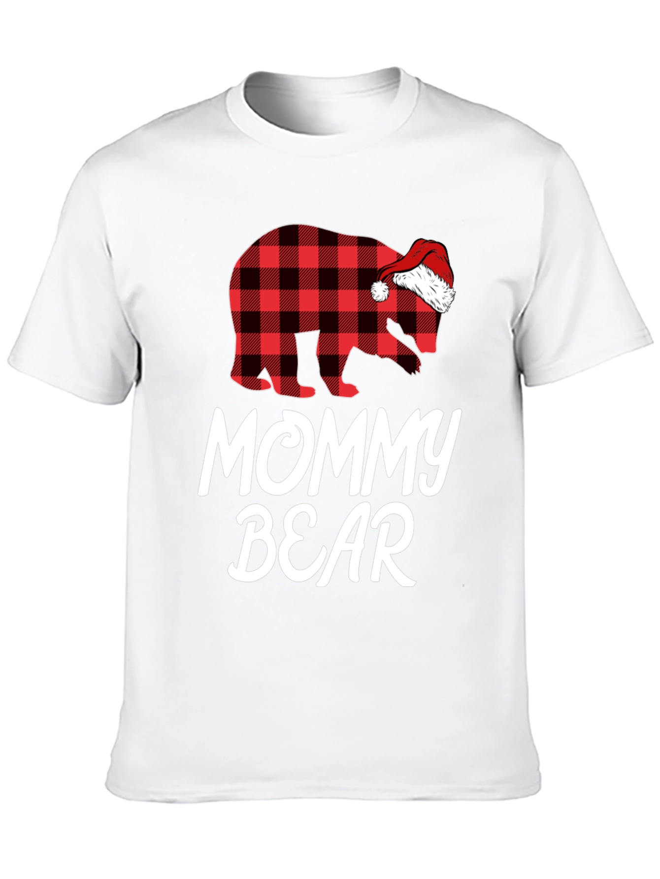 Mommy Bear Plaid Christmas T-Shirt
