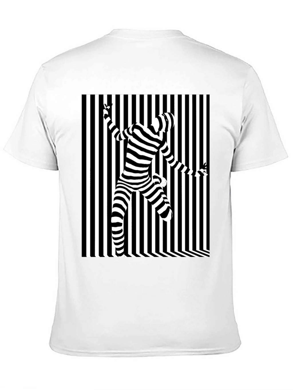 Optical Illusion Striped Tee - Modern Graphic Print