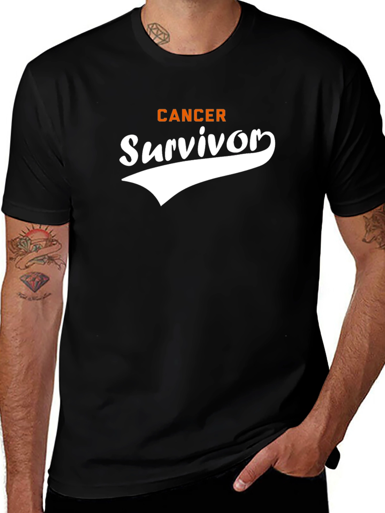 Cancer Survivor T-Shirt - Black Cotton Tee