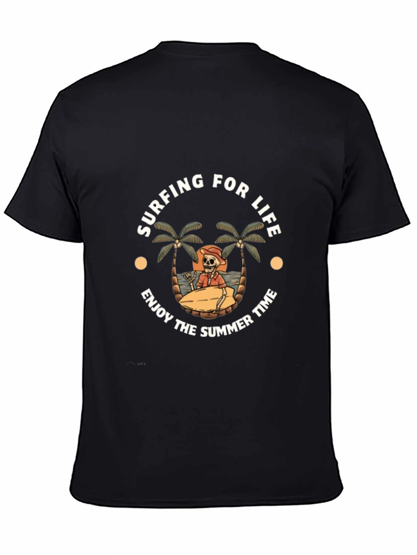 Surfing for Life Black Graphic T-Shirt