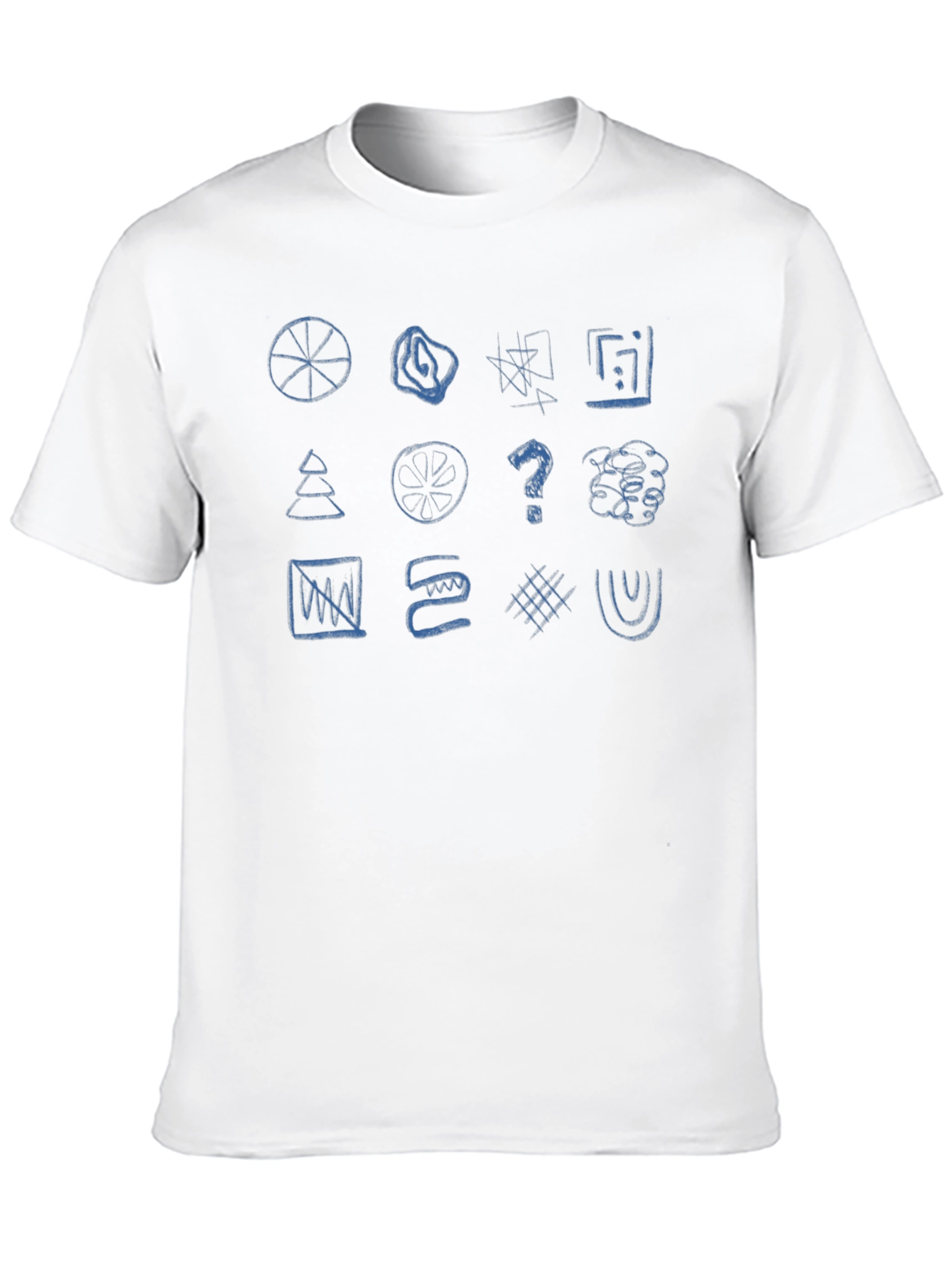 Abstract Doodle Print Black T-Shirt