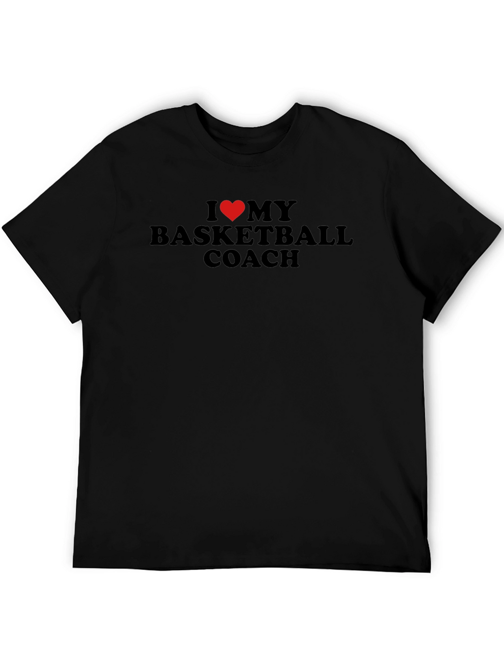 I Heart My Basketball Coach Black T-Shirt