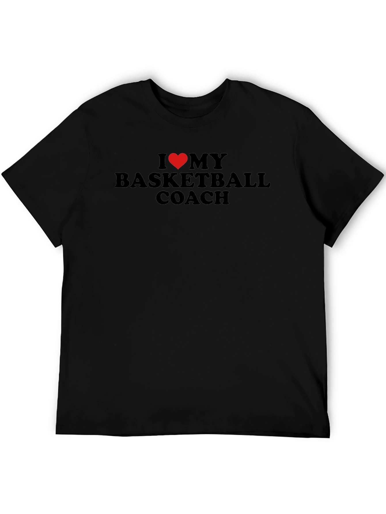 I Heart My Basketball Coach Black T-Shirt