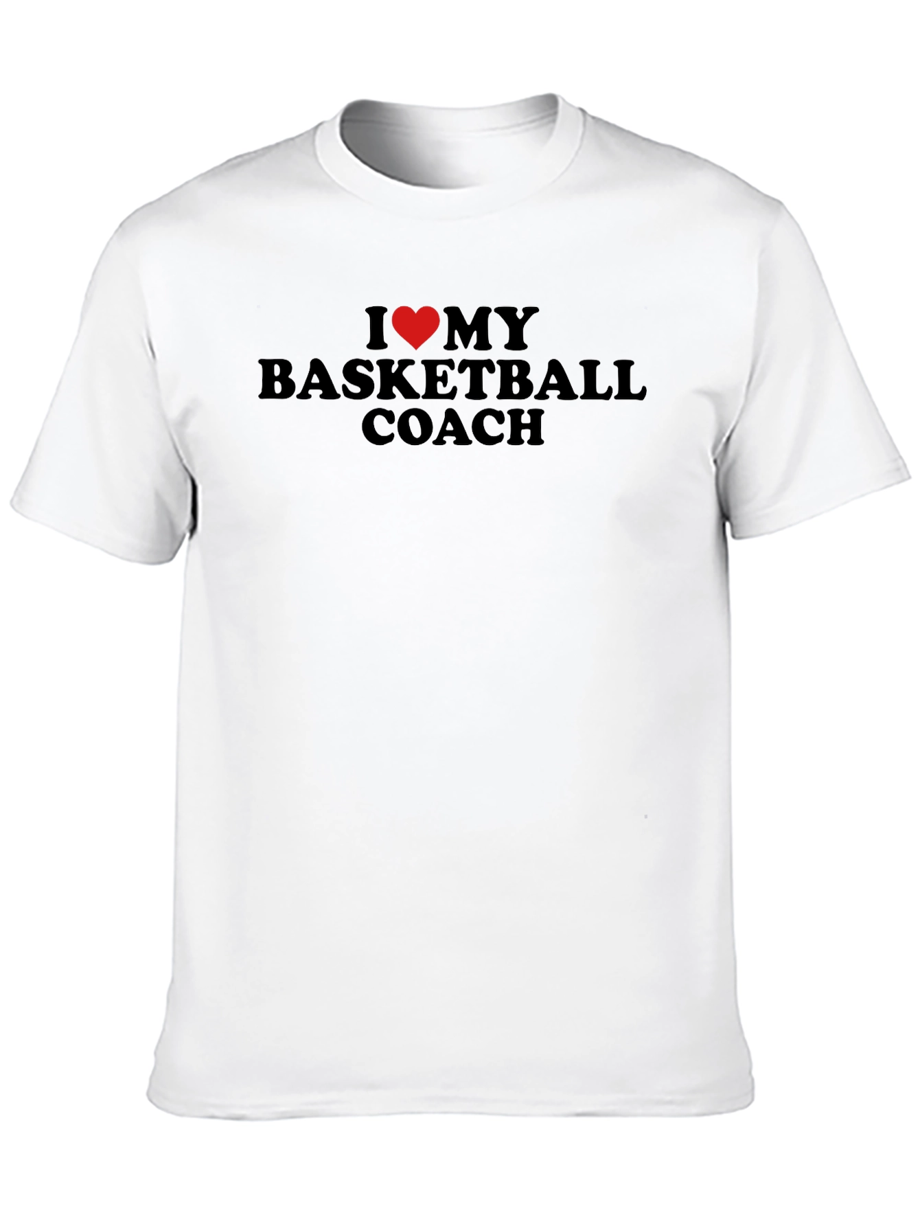 I Heart My Basketball Coach Black T-Shirt