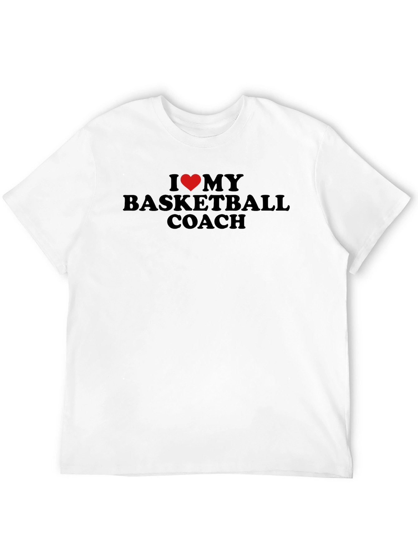 I Heart My Basketball Coach Black T-Shirt