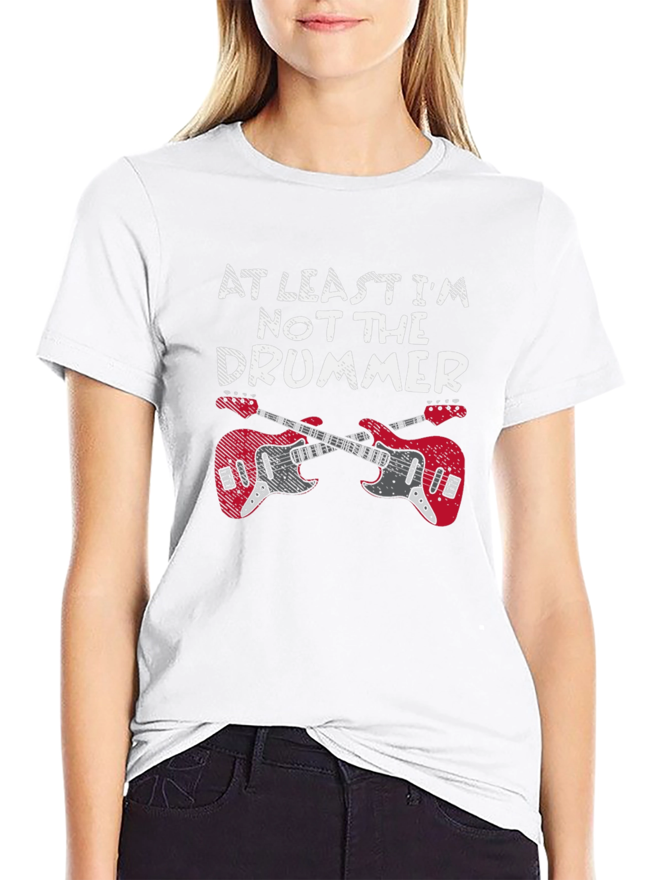 At Least Im Not The Drummer Black T-Shirt