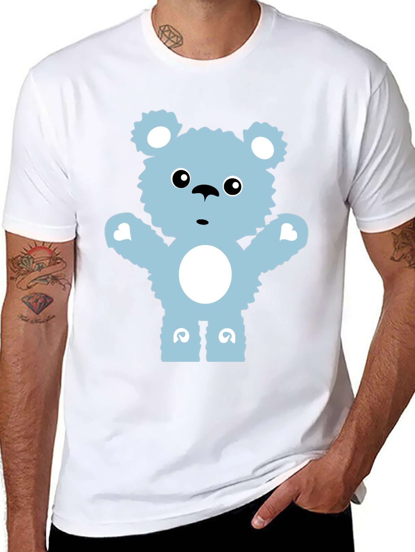 Cute Teddy Bear Graphic T-Shirt - Soft Cotton Blend